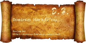 Dominus Harkány névjegykártya
